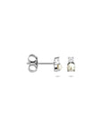Zilveren gerhodineerde oorknoppen parel zirkonia 5,5 mm - 1341124