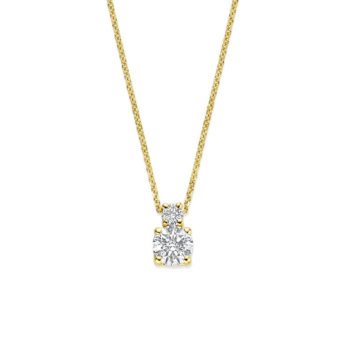 Fantasy Collection Collier lab grown diamant 0.45ct g vs 40 - 42 - 44 cm 14K geelgoud