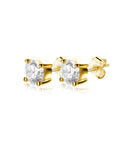 Zinzi Gold 14 krt gouden oorknoppen 3mm met witte zirkonia in chaton zetting ZGO385
