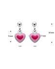 Zilveren gerhodineerde oorhangers hartje 14 mm - 1341771