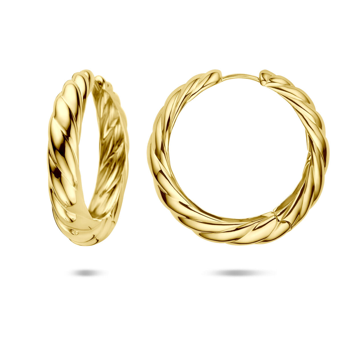Zilveren vergulde geel klapoorringen 40 mm 1 micron - 2104093