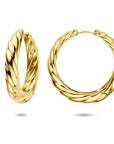 Zilveren vergulde geel klapoorringen 40 mm 1 micron - 2104093
