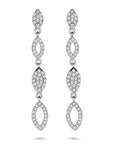 Zilveren gerhodineerde oorhangers zirkonia 39 mm - 1340975