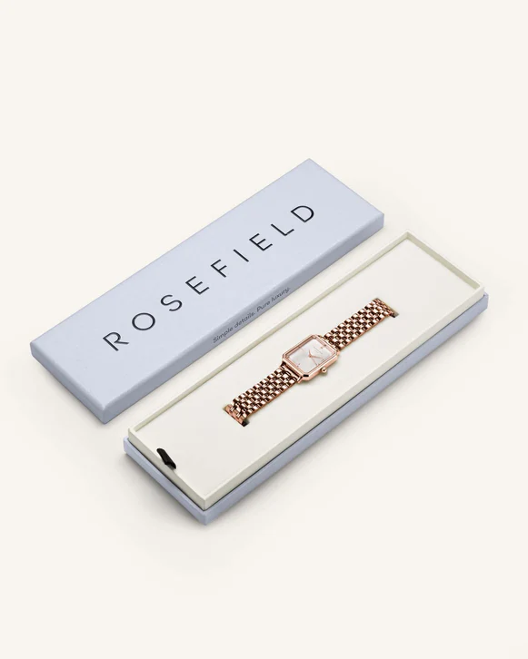 Rosefield horloge OCWSRG-O42 The Octagon White Sunray Steel Rose Gold - PansiteNederland.nl