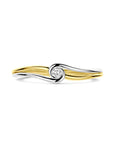 14K Bicolor Gouden Geel/Wit Ring Diamant 0.04Ct H Si 4209073