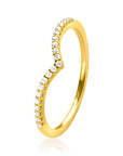 ZINZI Gold 14 krt gouden V-ring van 1,4mm breed en bezet met 20 witte zirkonia's in chique railzetting ZGR374 - PansiteNederland.nl