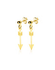 Zinzi Gold 14 krt gouden oorstekers met trendy bungelende pijl ZGO383