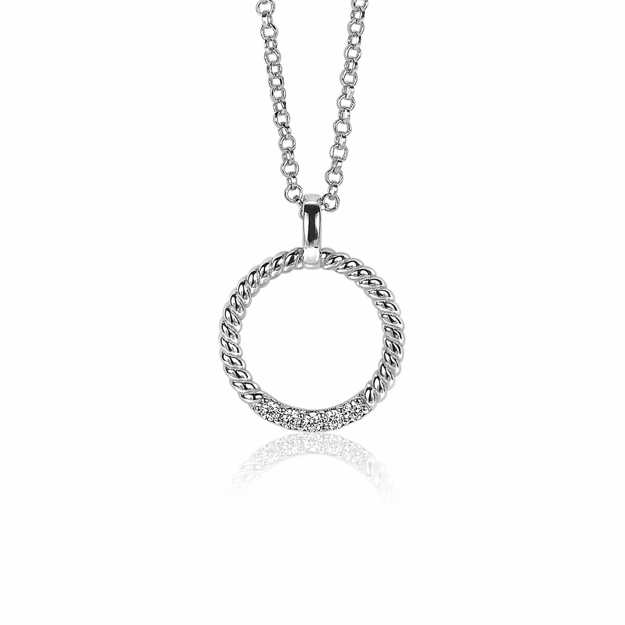 ZINZI Zilveren Hanger met Witte Zirkonia - ZIH2128
