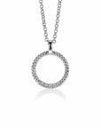 Zinzi zilveren ronde hanger 22mm gedraaid witte zirkonia ZIH2128 (zonder collier) - PansiteNederland.nl