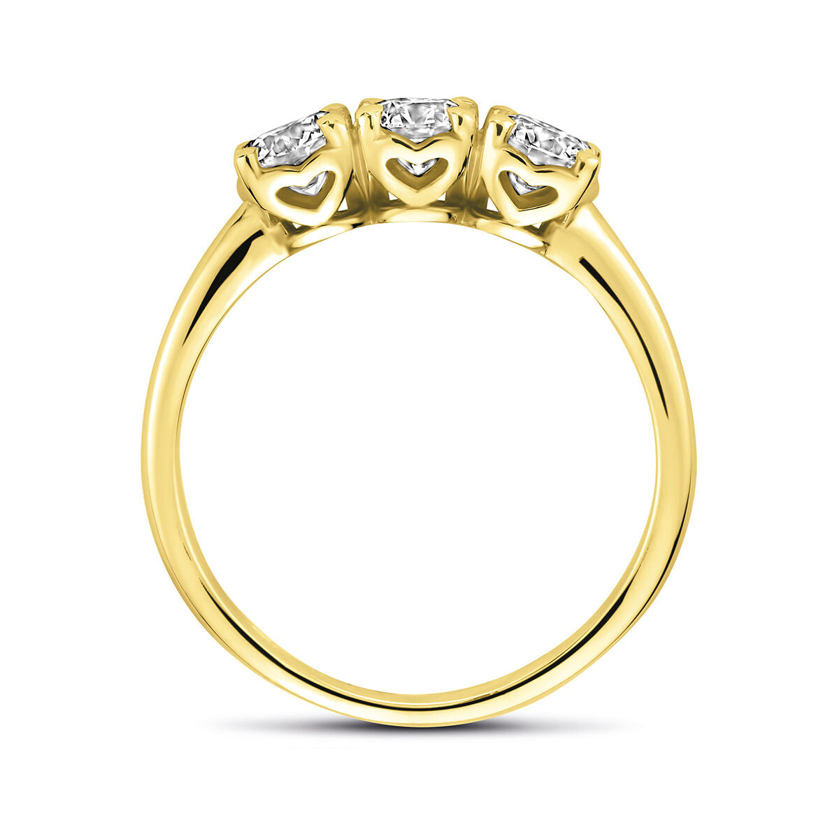 Fantasy Collection Ring trilogie lab grown diamant 0.90ct g vs 14K geelgoud