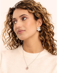 Sparkling Jewels Oorbellen | Flora Push Back Sparkling Jewels Oorbellen Silver - CZ EAS38 - PansiteNederland.nl