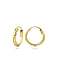 14K geelgouden oorringen gedraaid 12,5 mm - 4034098