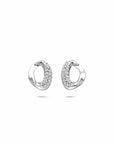 Zilveren gerhodineerde oorknoppen zirkonia 9 mm - 1341027