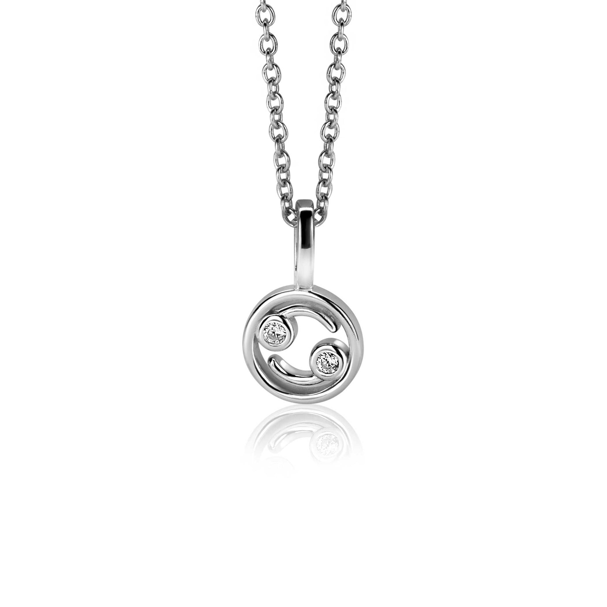 Zinzi zilveren Kreeft sterrenbeeldhanger bezet met witte zirkonia ZIH-KRE (zonder collier) - PansiteNederland.nl