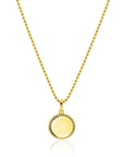 Zinzi gold plated zilveren coin hanger met parelrand voor gravure ZIH2650G (zonder collier) - PansiteNederland.nl