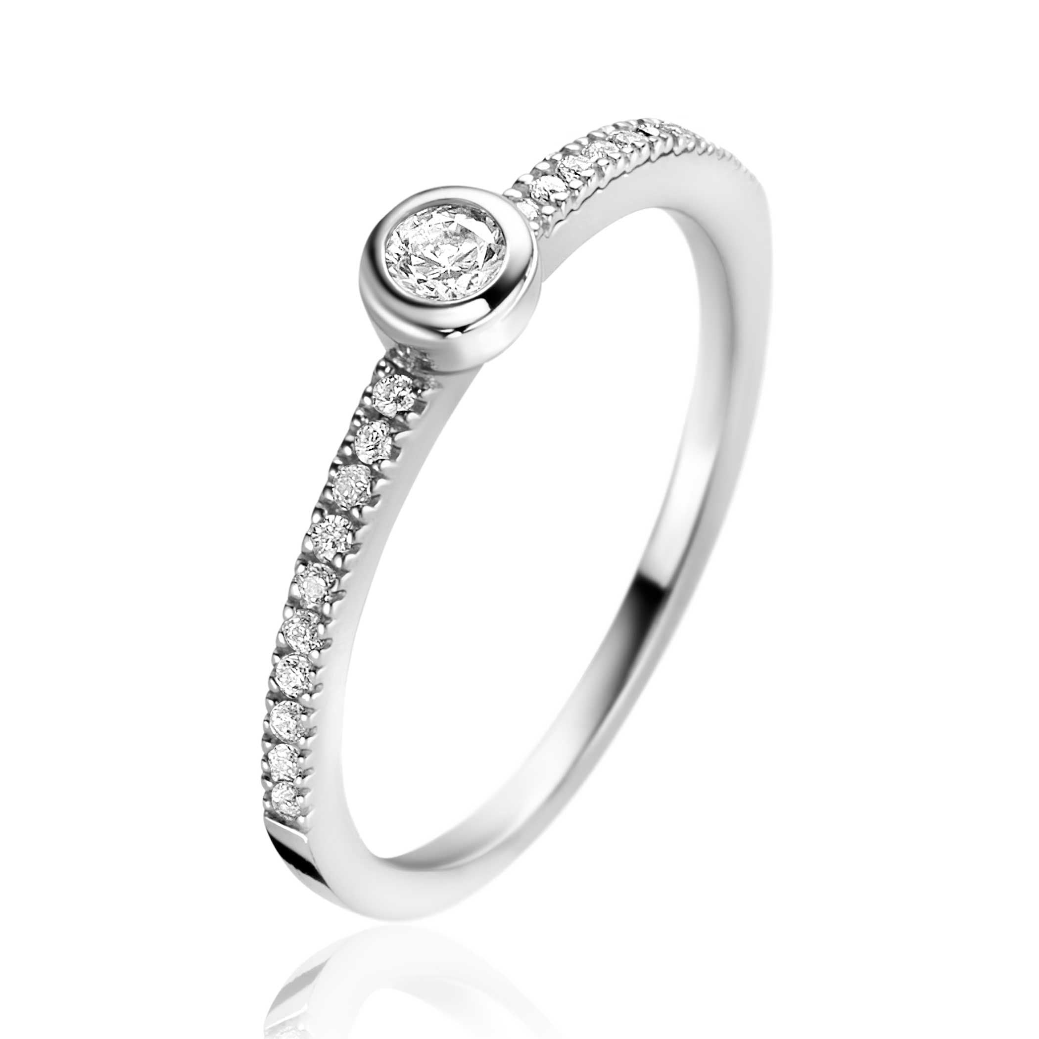 ZINZI Zilveren Ring met Witte Zirkonia - ZIR2422
