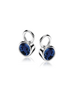 Zinzi zilveren oorbedels 7mm rond donkerblauw ZICH1486DB