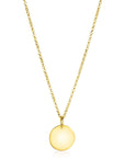 Zinzi gold plated zilveren hanger glad rond plaatje voor gravure ZIH2345G15 (zonder collier) - PansiteNederland.nl