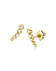 Zinzi Gold 14 krt gouden oorknoppen met vijf ronde witte zirkonia's ZGO413