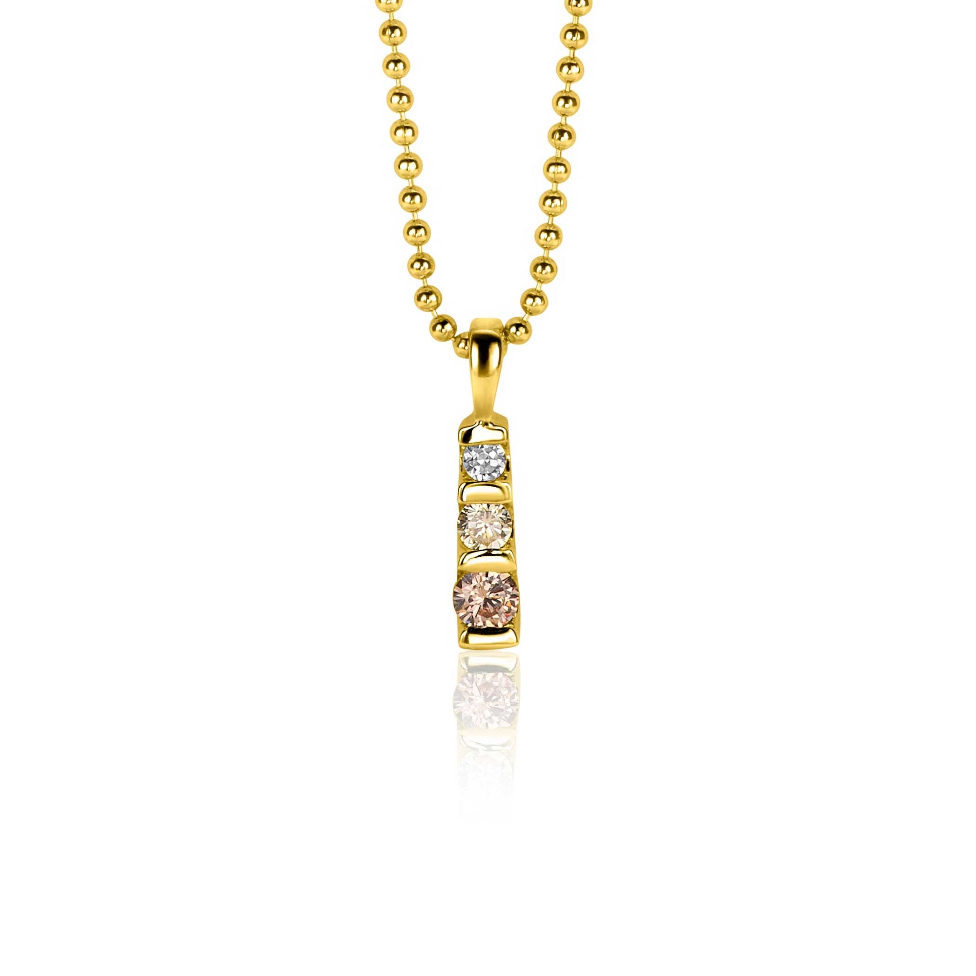 Zinzi gold plated zilveren hanger bezet met champagne, peridot en witte zirkonia ZIH2612 (zonder collier) - PansiteNederland.nl