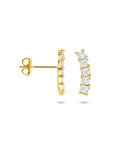 14K geelgouden oorknoppen zirkonia 12 mm - 4034118