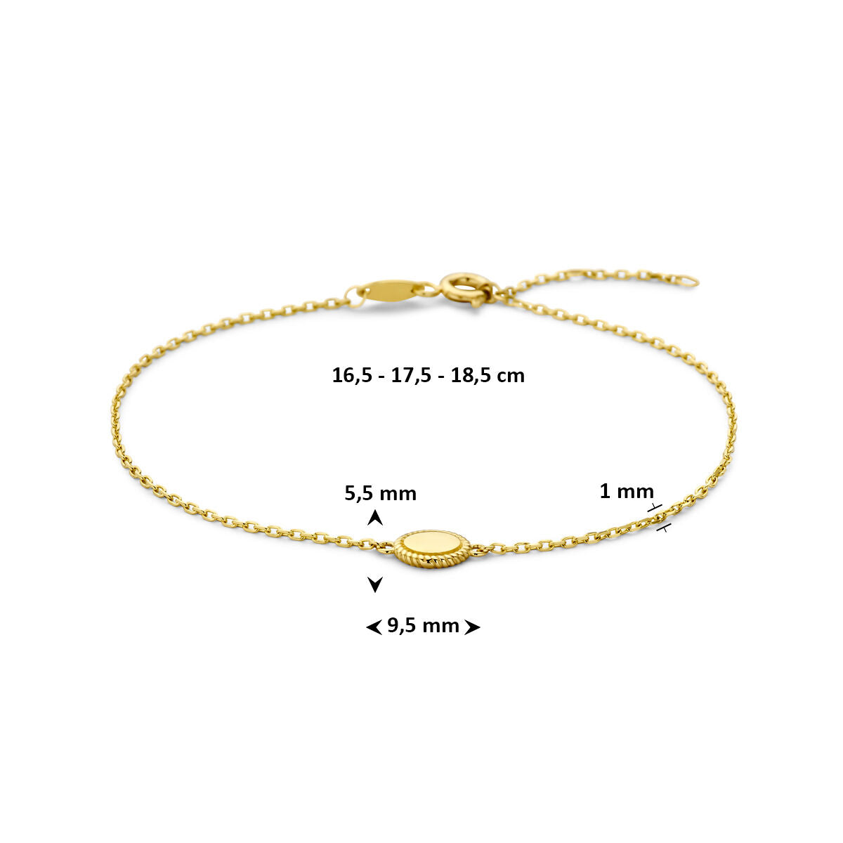 Fantasy Collection Armband 16,5 - 17,5 - 18,5 cm 14K geelgoud