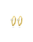 14K geelgouden klapoorringen zirkonia 10,5 mm - 4034099