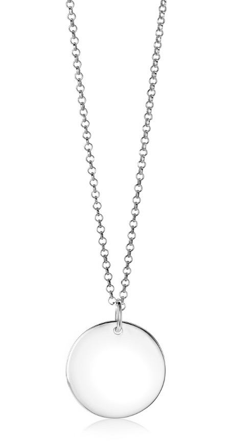 Zinzi zilveren hanger glad rond plaatje voor gravure ZIH2345-20 (zonder collier) - PansiteNederland.nl