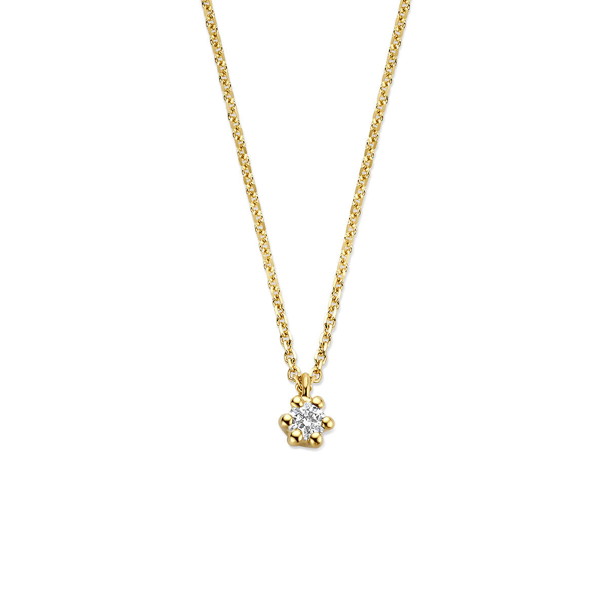 Fantasy Collection Collier lab grown diamant 0.05ct g vs 40 - 42 - 44 cm 14K geelgoud