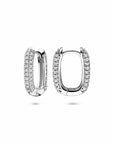 Zilveren gerhodineerde klapoorringen zirkonia 16,5 mm - 1341118