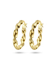 9K Geelgouden 9k oorringen gedraaid 20,5 mm - 8000175