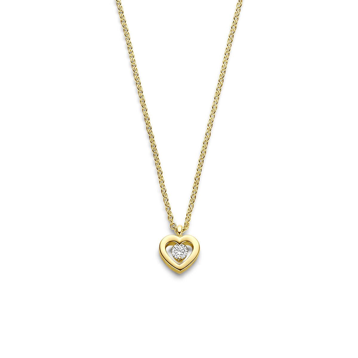 Fantasy Collection Collier hartje diamant 0.05ct h si 41 - 42,5 - 43,5 cm 14K geelgoud