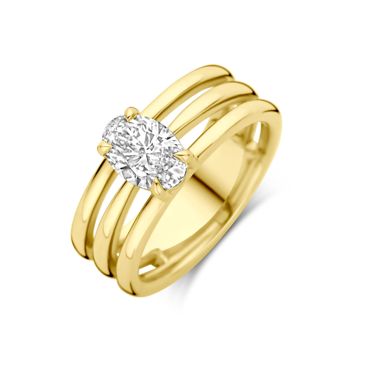 Fantasy Collection Ring lab grown diamant 1.00ct h si 14K geelgoud