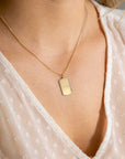 Zinzi Gold 14 krt gouden graveerplaat in rechthoeksvorm van 20 x 13mm en met chique witgouden parelrand ZGH365-20 (zonder collier) - PansiteNederland.nl