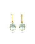14K geelgouden oorhangers groen amethist 20 mm - 4033644