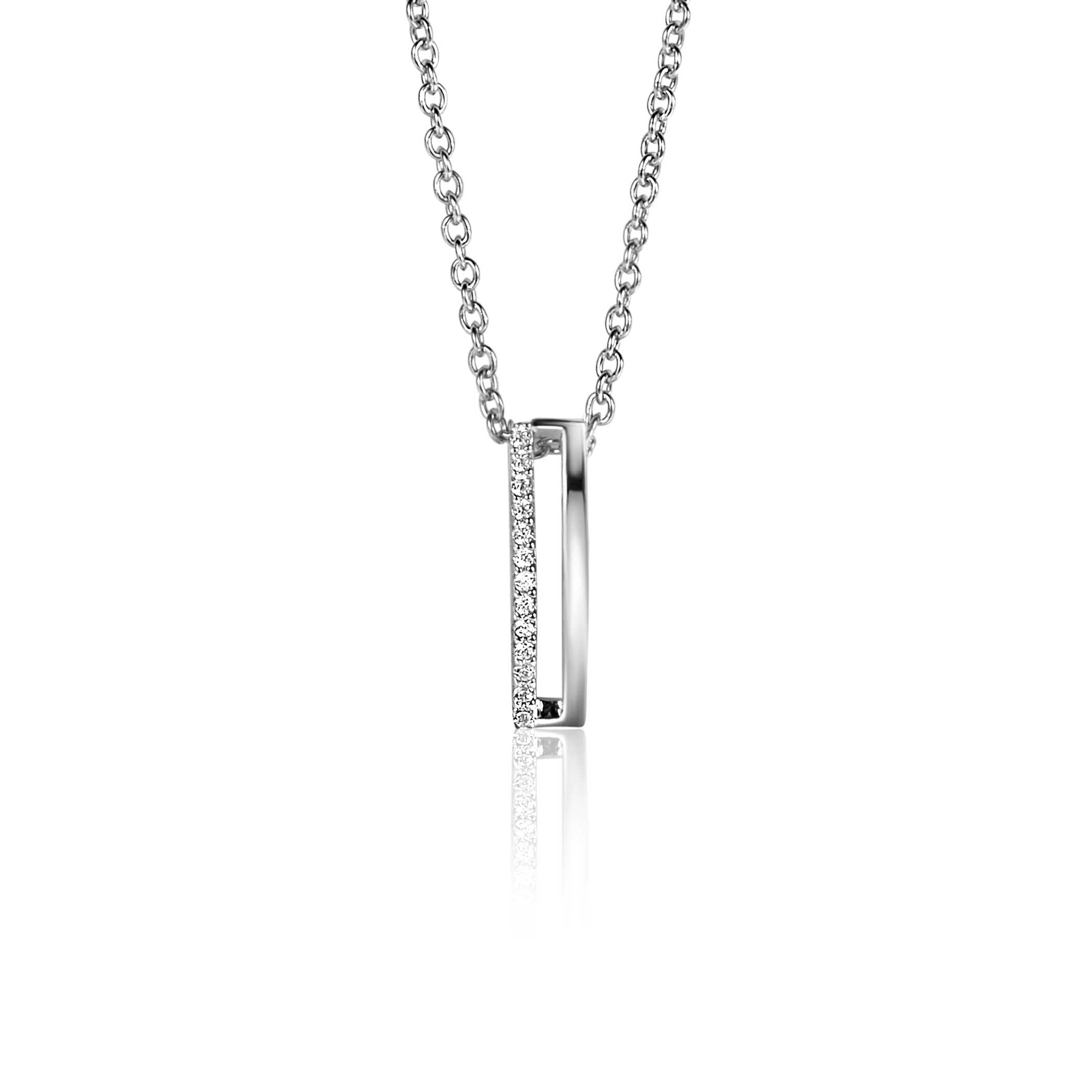 ZINZI Zilveren Hanger met Witte Zirkonia - ZIH2452