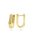 14K geelgouden klapoorringen diamant 0.10ct 2x 0.05ct h si 15 mm - 4033657
