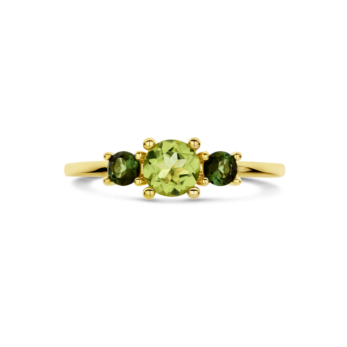 Fantasy Collection Ring peridot en groen toermalijn 14K geelgoud