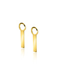 Zinzi Gold 14 krt gouden oorbedels met glad staafje ZGCH479 (zonder oorringen)