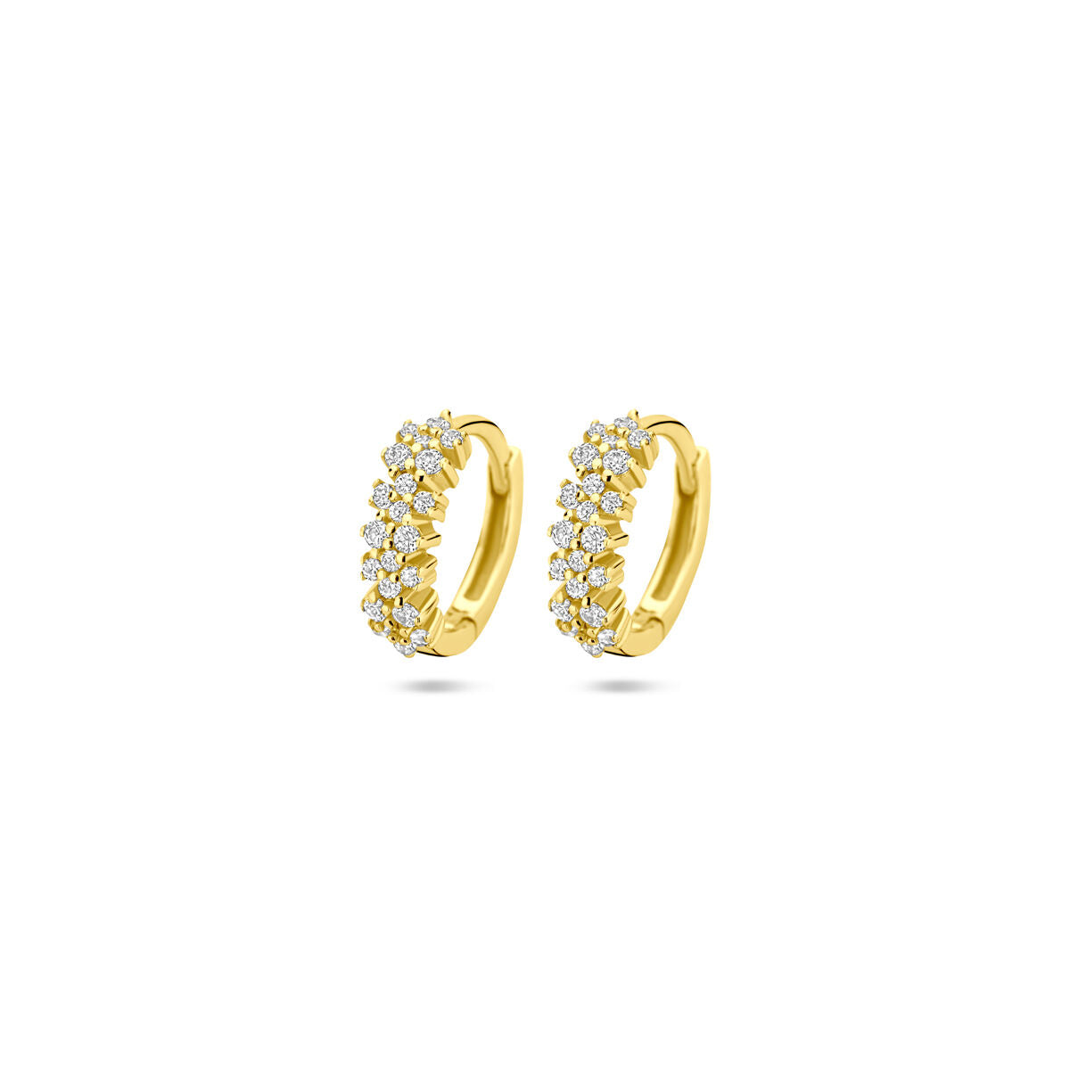 Zilveren vergulde geel klapoorringen zirkonia 11,5 mm 1 micron - 2104011