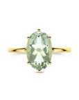 14K Geelgouden Ring Groen Amethist 4033639
