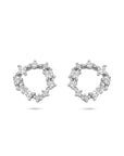 Zilveren gerhodineerde oorknoppen zirkonia 11 mm - 1340827