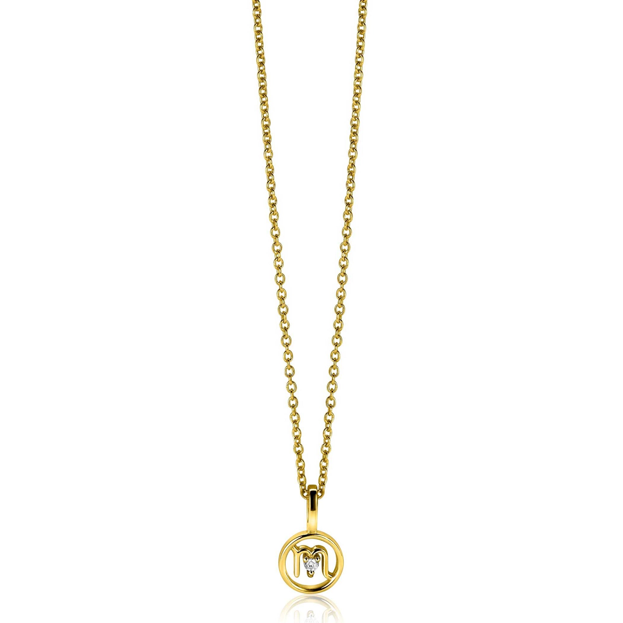 Zinzi gold plated zilveren Schorpioen sterrenbeeldhanger bezet met witte zirkonia ZIHY-SCH (zonder collier) - PansiteNederland.nl