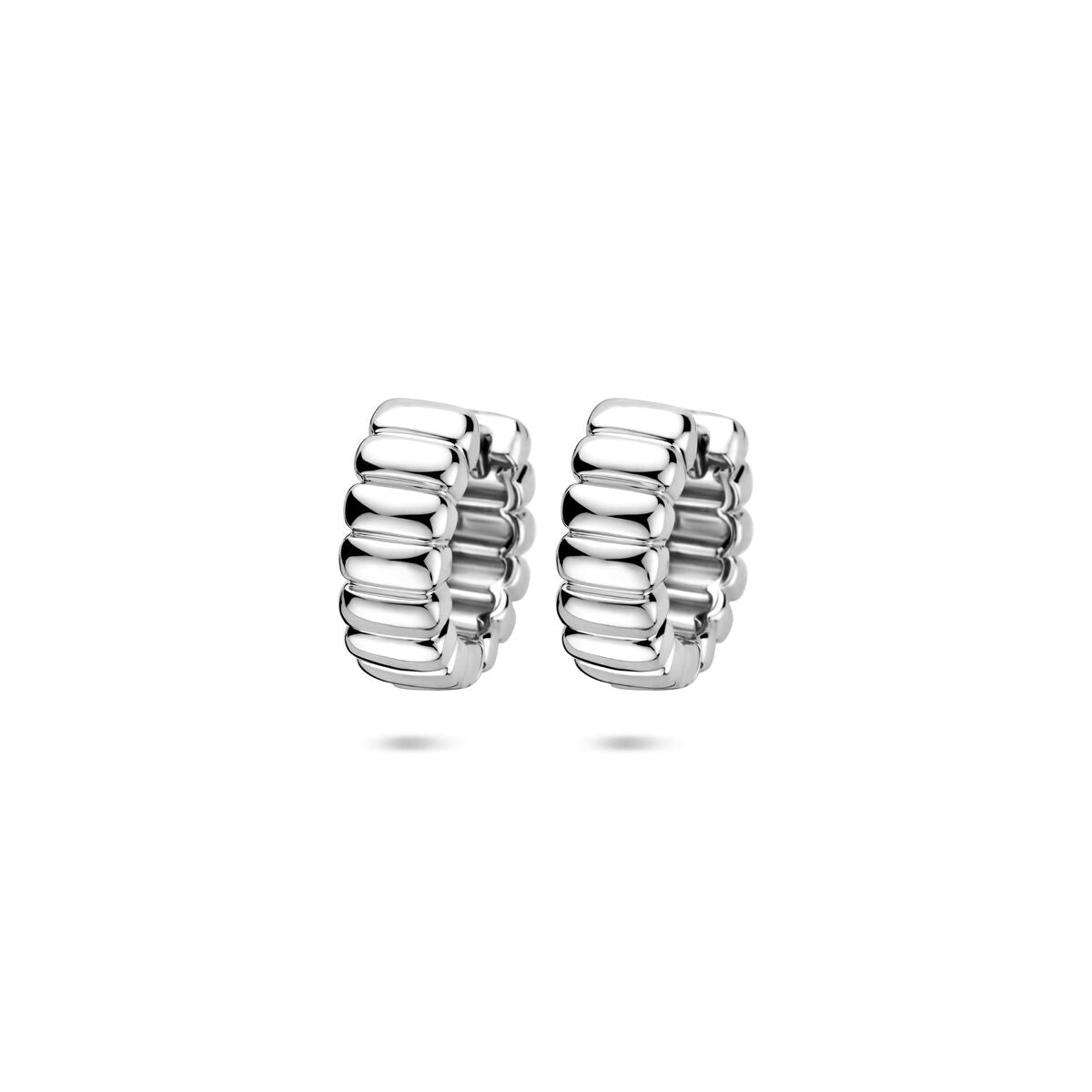 Zilveren gerhodineerde klapoorringen 14 mm - 1340996