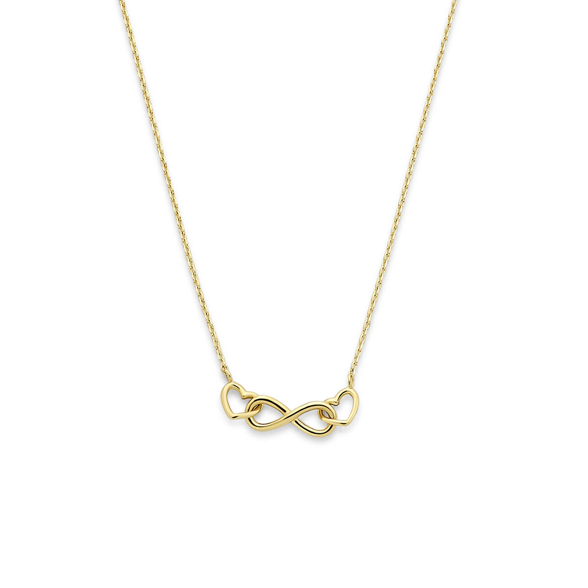Fantasy Collection Collier infinity en hartjes 40 - 42 - 44 cm 14K geelgoud