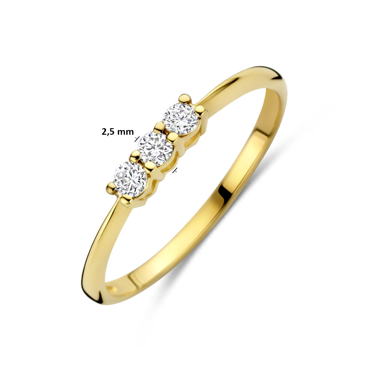 Fantasy Collection Trilogie ring lab grown diamant 0.15ct g vs 14K geelgoud