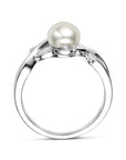 Zilveren Gerhodineerde Ring Parel 1341180