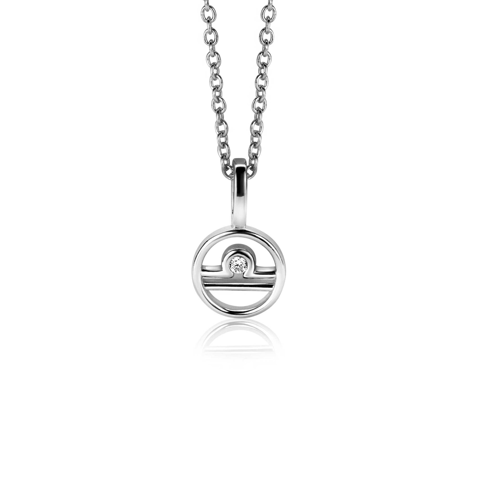Zinzi zilveren Weegschaal sterrenbeeldhanger bezet met witte zirkonia ZIH-WEE (zonder collier) - PansiteNederland.nl