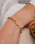 Sparkling Jewels Armband Long link gold plated - Silver LK-LGG-018