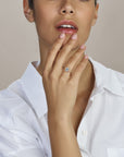 14K Geelgouden Ring Aquamarijn En Diamant 0.08Ct H Si 4034199